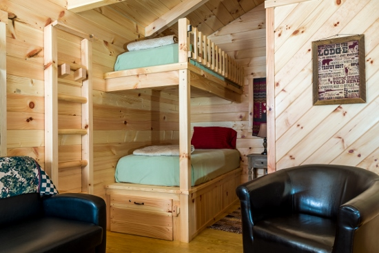 Inside an Eagle View cabin
